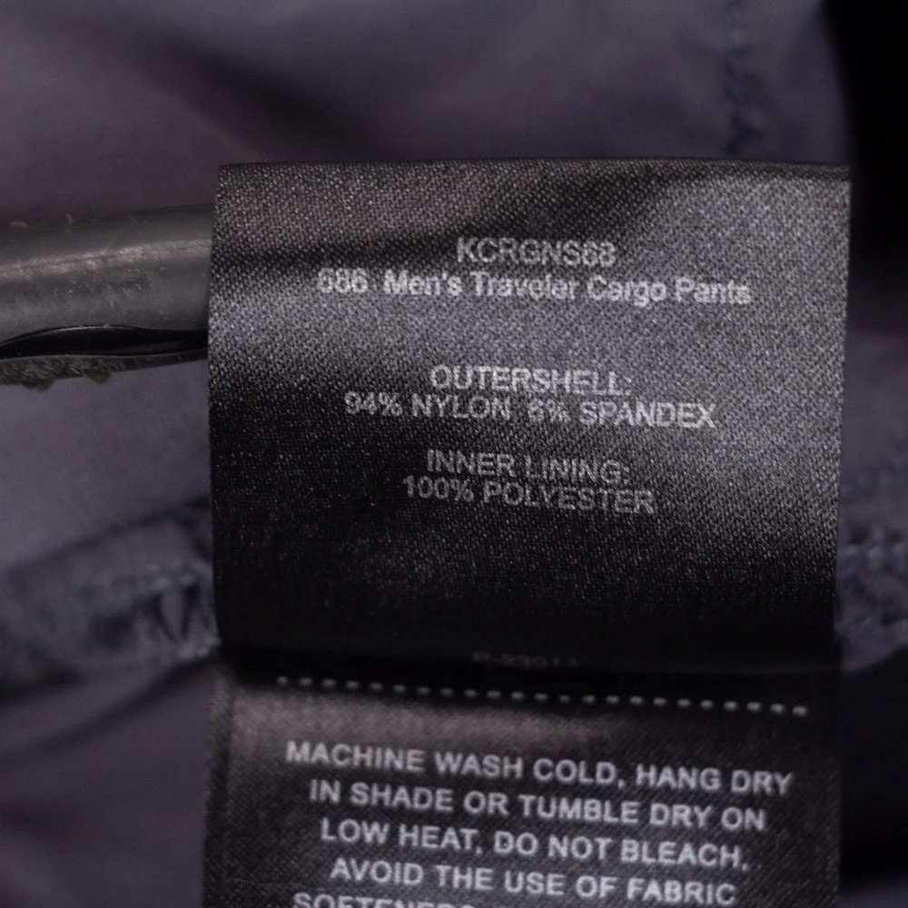 686 Traveler Cargo Pants Mens M Gray Nylon‎ Stretch Outdoor Hiking KCRGNS68